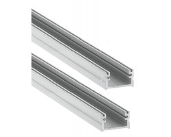 Perfil Superficie aluminio anodizado 16x11mm para tiras LED, 6 mts (2 tramos de 3 mts)