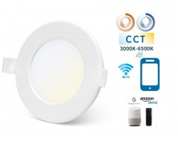 Downlight LED Redondo 115mm Blanco 6W SMART CCT WIFI, para Smartphone y control voz