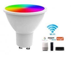 Lámpara LED GU10 SMD 4,5W 120º RGB+CCT Wifi, para Smartphone y control voz