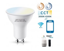 Lámpara LED GU10 SMD 5W SMART CCT Wifi, para Smartphone y control voz