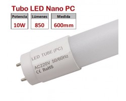 Tubo LED T8 600mm Nano PC Eco 10W, conexión 1 lado